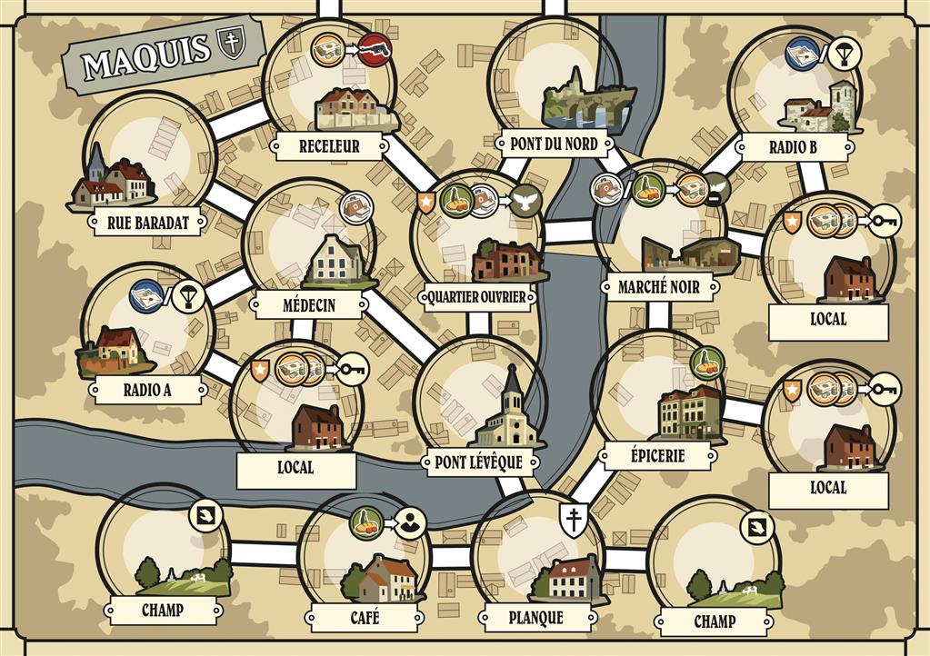 Maquis matériel du jeu - placeau principal, mappe
