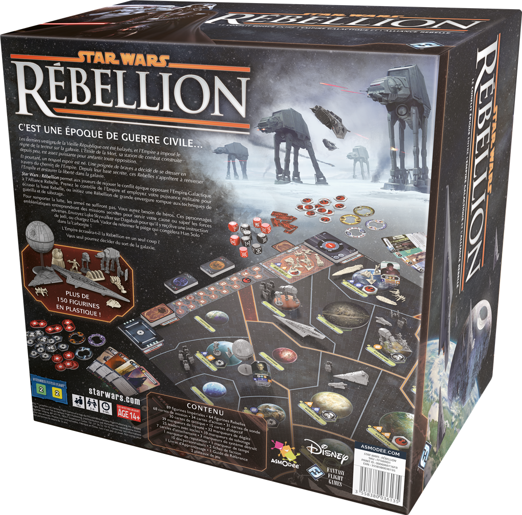 Star Wars : Rébellion - Dos de la boîte du jeu