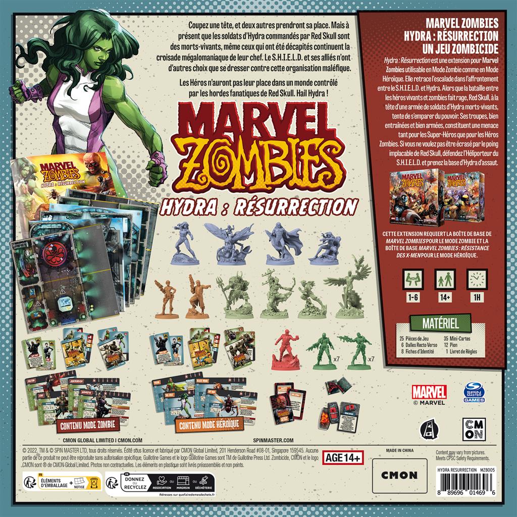 Contenu du jeu Marvel Zombies : Hydra Resurrection (4)