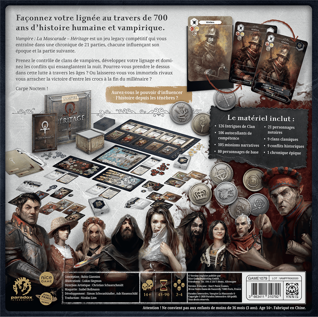 Contenu du jeu Vampire La Mascarade : Heritage (3)