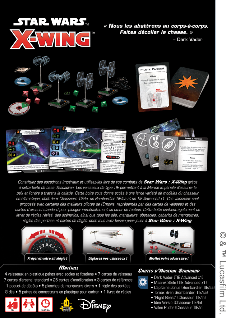 Contenu du jeu X-Wing 2.0 : Empire Galactique - Escadron (Base) (4)