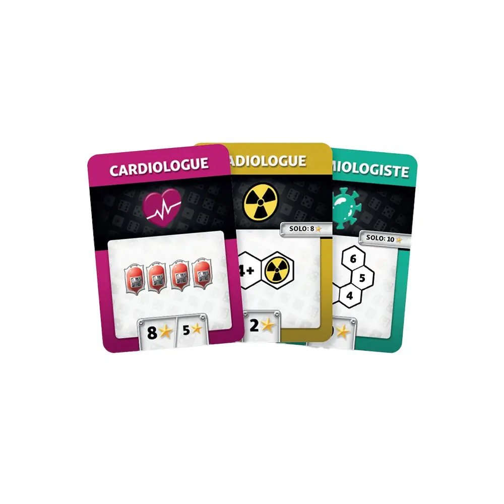 Dice Hospital Service d'urgence Roll and Write Cartes.webp