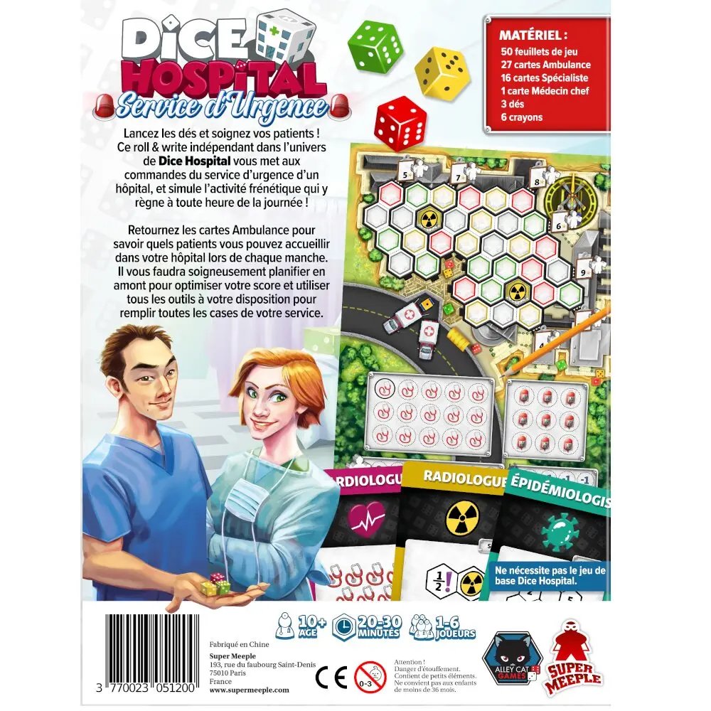 Dice Hospital Service d'urgence Roll and Write verso.webp