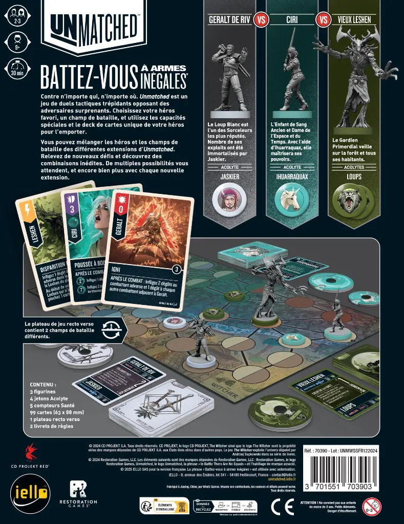 Unmatched The Witcher D'acier et d'argent Verso.webp