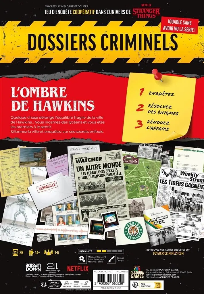 Dossiers Criminelles Stranger Things L'ombre de Hawkins Verso.webp