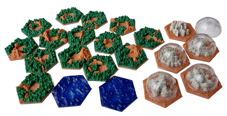 Terraforming Mars - Tuiles 3D pour Amazonis