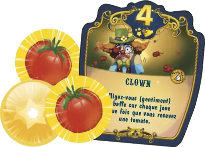 Meeple Circus - Tomates, Récompenses et Clown